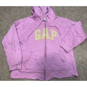 Vintage Gap Women’s Full Zip Hoodie Large Y2K Spellout Sweatshirt